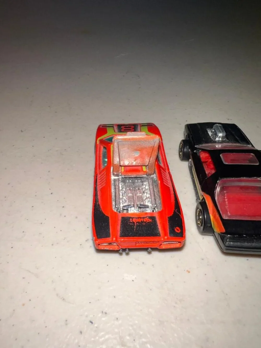 Matchbox Superfast Lamborghini Countach & Hot Wheels Blown Camaro